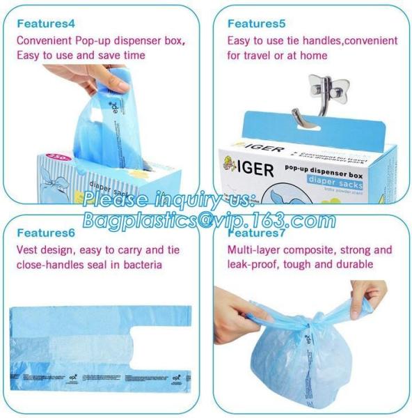 Disposable Diaper Bags, Nappy Sacks with Lavender Scent for Baby, Perfumed Plastic Diaper Sacks, Printed Nappy Sacks On
