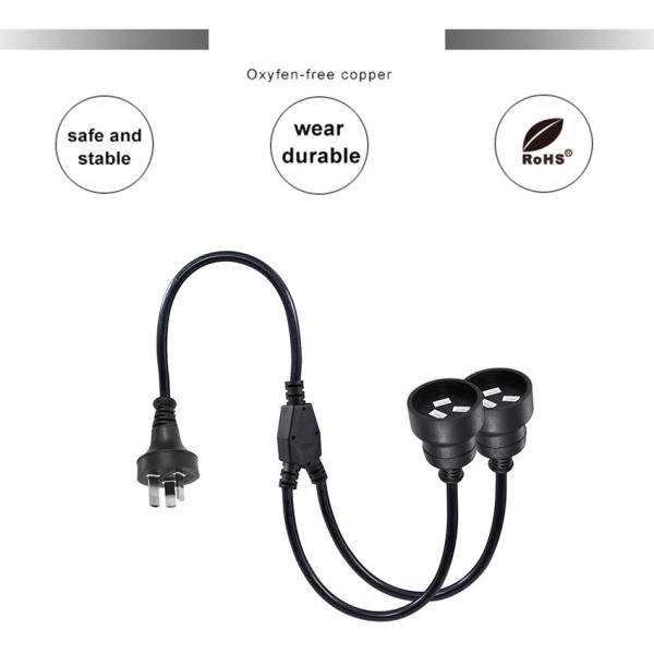 3M AU Plug to Dual IEC Female Y Splitter Power Cord