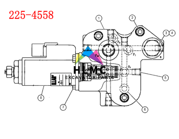 225-4558 E330 E360 Solenoid Valve Excavator Parts