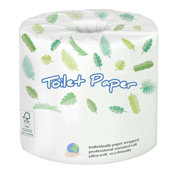 Customized Logo Printed Ultra Soft and Strong White Color Toilet Paper Excellent for Daily Use