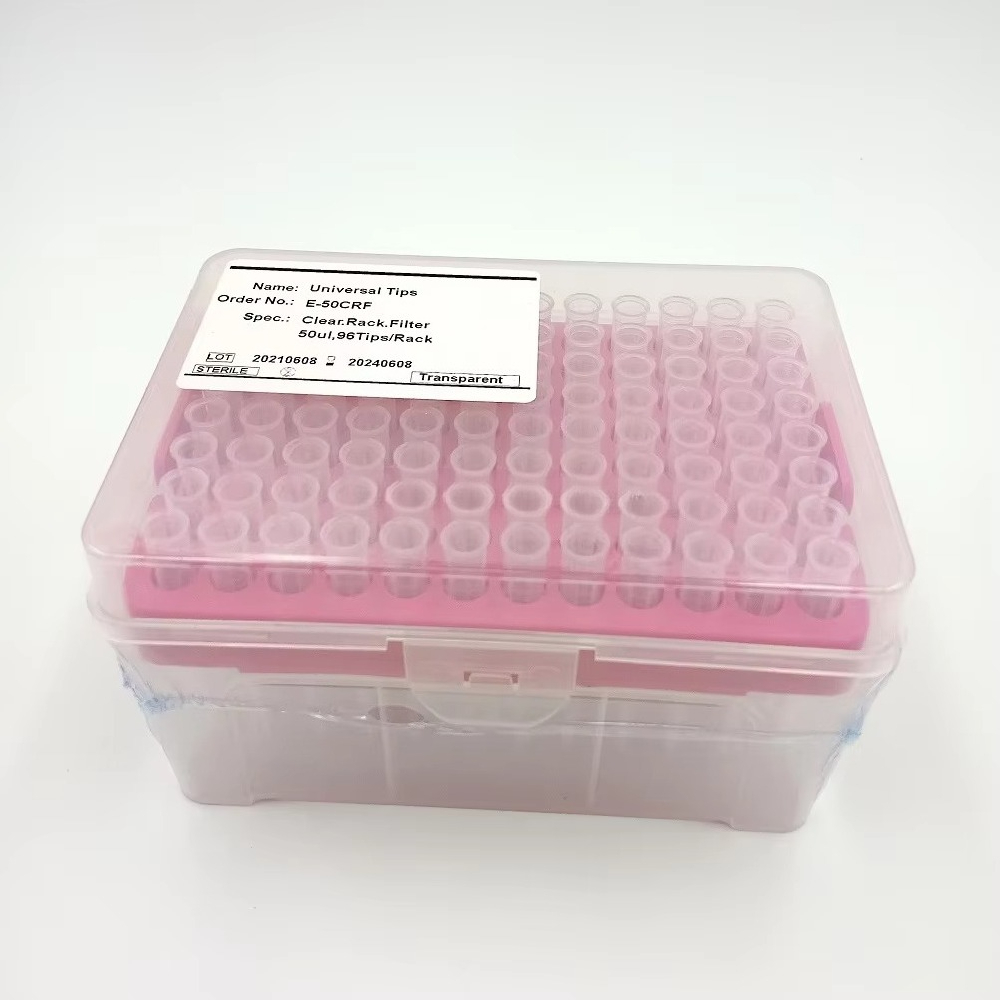 Disposable Lab Consumables DNase RNase Free 50ul Filter Pipette Tips
