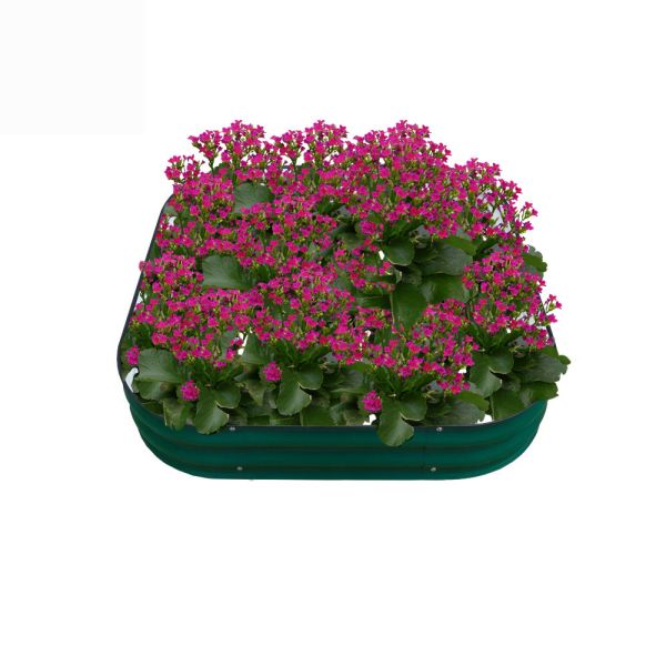 Galvanized Steel Raised Garden Bed Kit 3.4*3.4*0.66 FT Metal Planter Garden Boxes Outdoor With Safety Edging And Gloves