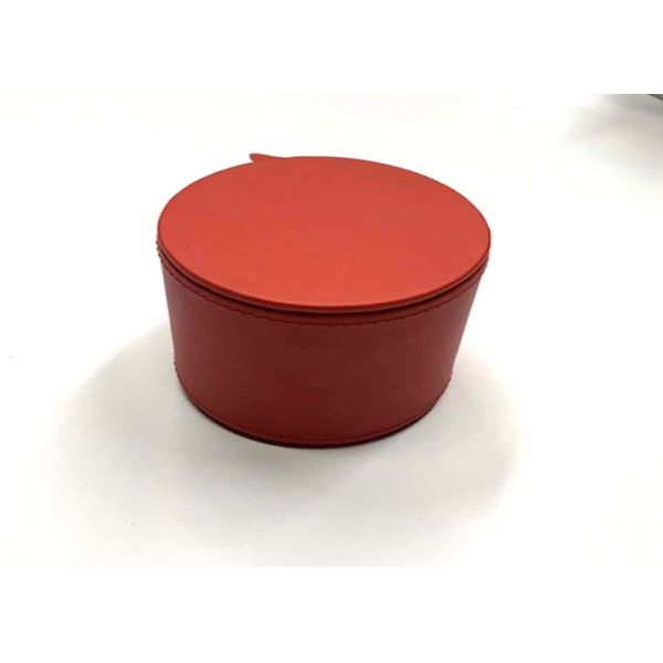 Cylindrical Leather Jewellery Gift Packaging Metal Hinge Closure For Gift Storage