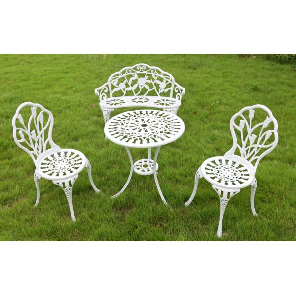 Metal Type Aluminum Love Seat Bench for Outdoor Patio Garden Balcony in Modern Design