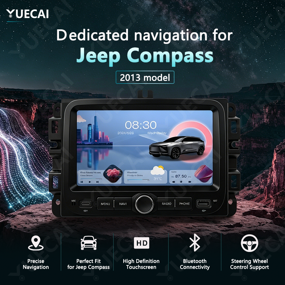  Car Navigation DVD Player Android Auto Stereo Radio for Jeep Compass 2013