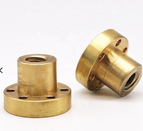 Precision CNC Machining Metal Thread Accessories Trapezoidal Flange T Type Brass Lead Screw Nut