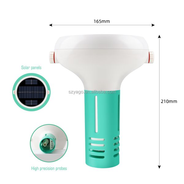 WiFi 7 in 1 Solar Energy Water Quality Monitor IP67 Waterproof Digital pH Meter for Swimming Pool