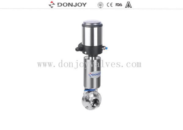 DN10 - DN300 Sanitary Welding L Butterfly Valves With SS Acuator and automatic control unit