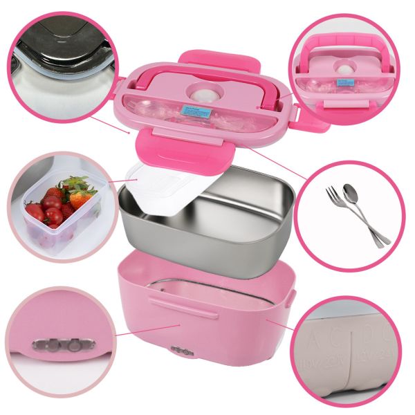 Portable Heated Electric Lunch Box 1.5L 60W Stainless Steel Electric Lunch Warmer