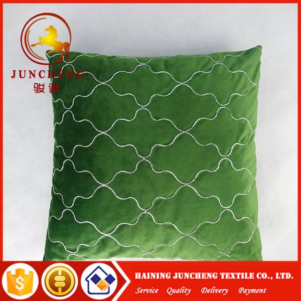 Wholesale solid velvet fabric cushion home decoration velvet quilted cushion cover