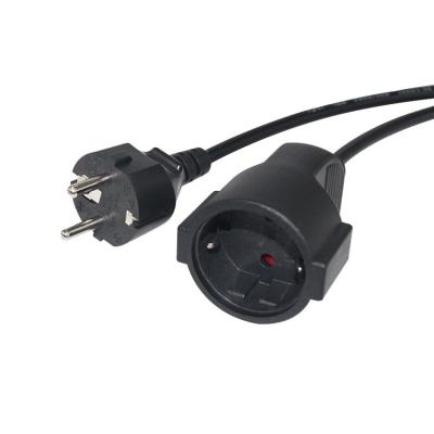6Ft preto EU AC cabo de alimentação 3Pin Splitter cabo 1 para duplo feminino Y tipo de chumbo dividido