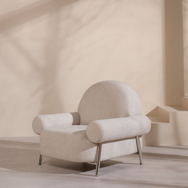 Light Luxury Ergonomic Nordic Single Leisure Chair Yellow Cloth 89*80cm