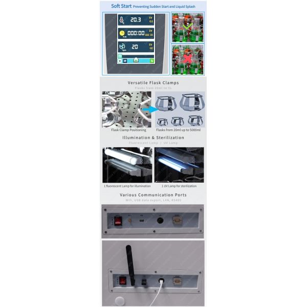 122L Lab Shaker Incubator Orbital Linear Refrigerated Shaking Incubator ST-210R