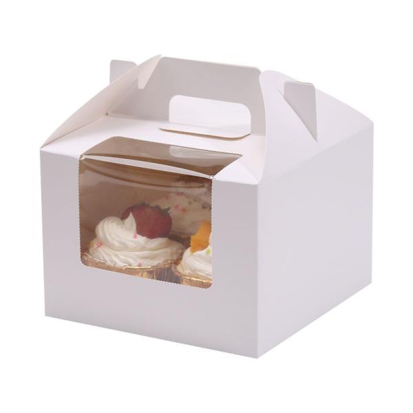 Portable Kraft Paper Cake Box Window Transparent Swiss Roll Baking Packaging Dessert Cake Packaging Box