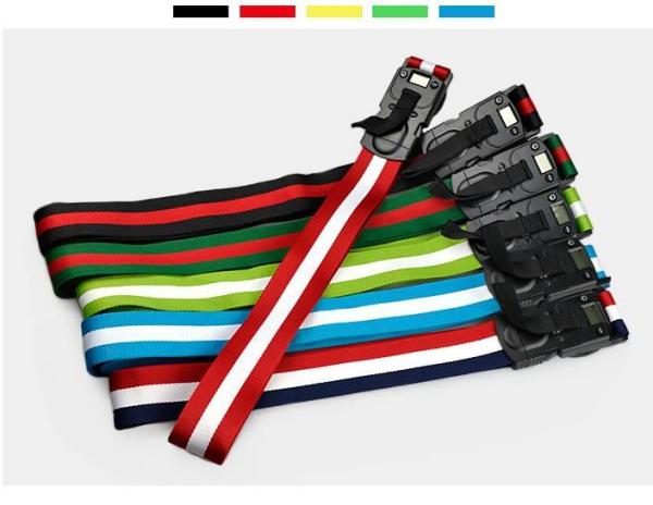 black 3- digital strap lock&Wholesale weighing electric webbing luggage strap&AH001 show weight luggage strap lock