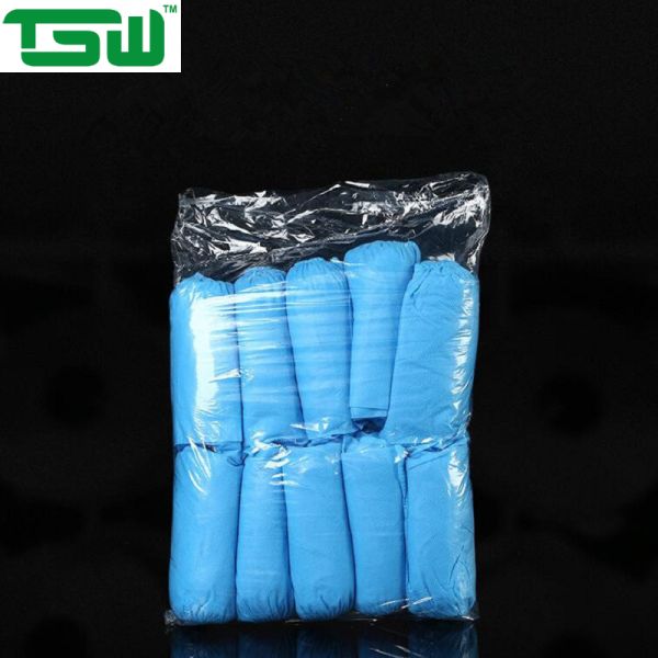 Durable Dustproof Breathable 45gsm Disposable Blue Shoe Covers