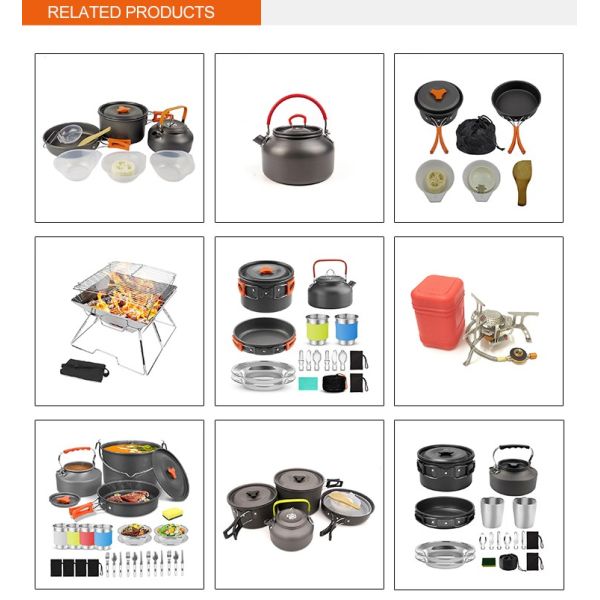 Крупноразмерный на открытом воздухе набор Cookware, набор повара 4 человек алюминиевый располагаясь лагерем