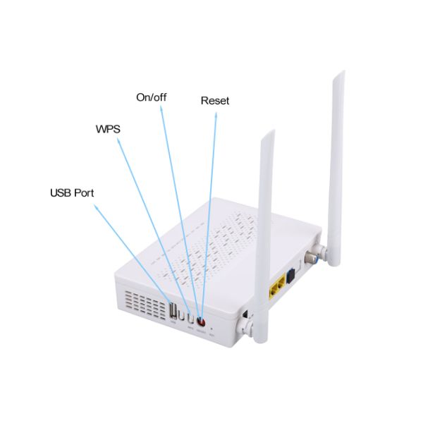 Электроснабжение переменного тока постоянного тока XPON ONU 1.25Gbps с 1GE 3FE CATV VOIP AC WIFI