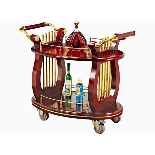 2 полки чернят деревянное оборудование обслуживания вагонетки вина роскошного отеля ликера/напитка комнаты