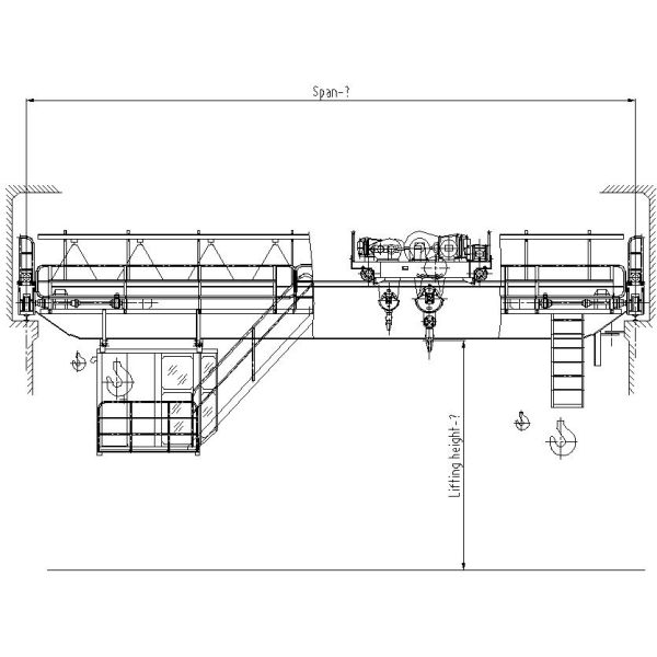 75/20T Steel Plant Overhead Crane Equipment with winch trolley