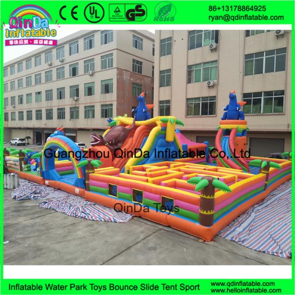 Hot Sale Cartoon inflatable big fun city for sale, commercial Mega inflatable playground, inflatable amusement park