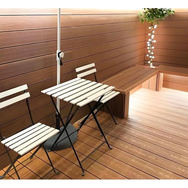 Plancher en alliage d'aluminium de couleur bois recouvert de TPE pour le parc du balcon de la cour