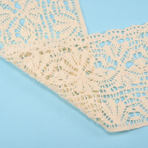 Faixa de crochê algodão renda de corte largura 12cm solúvel em água
