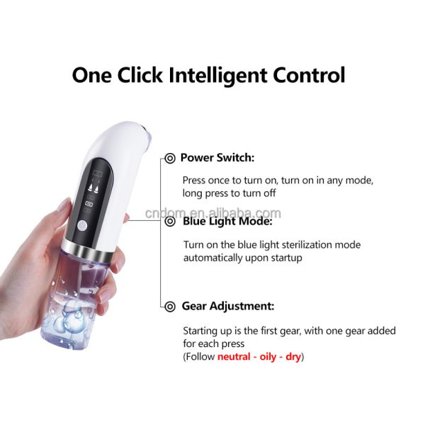 Waterproof Hand Held Pore Vacuum Oxygen Injection Blackhead Remover for Deep Cleaning