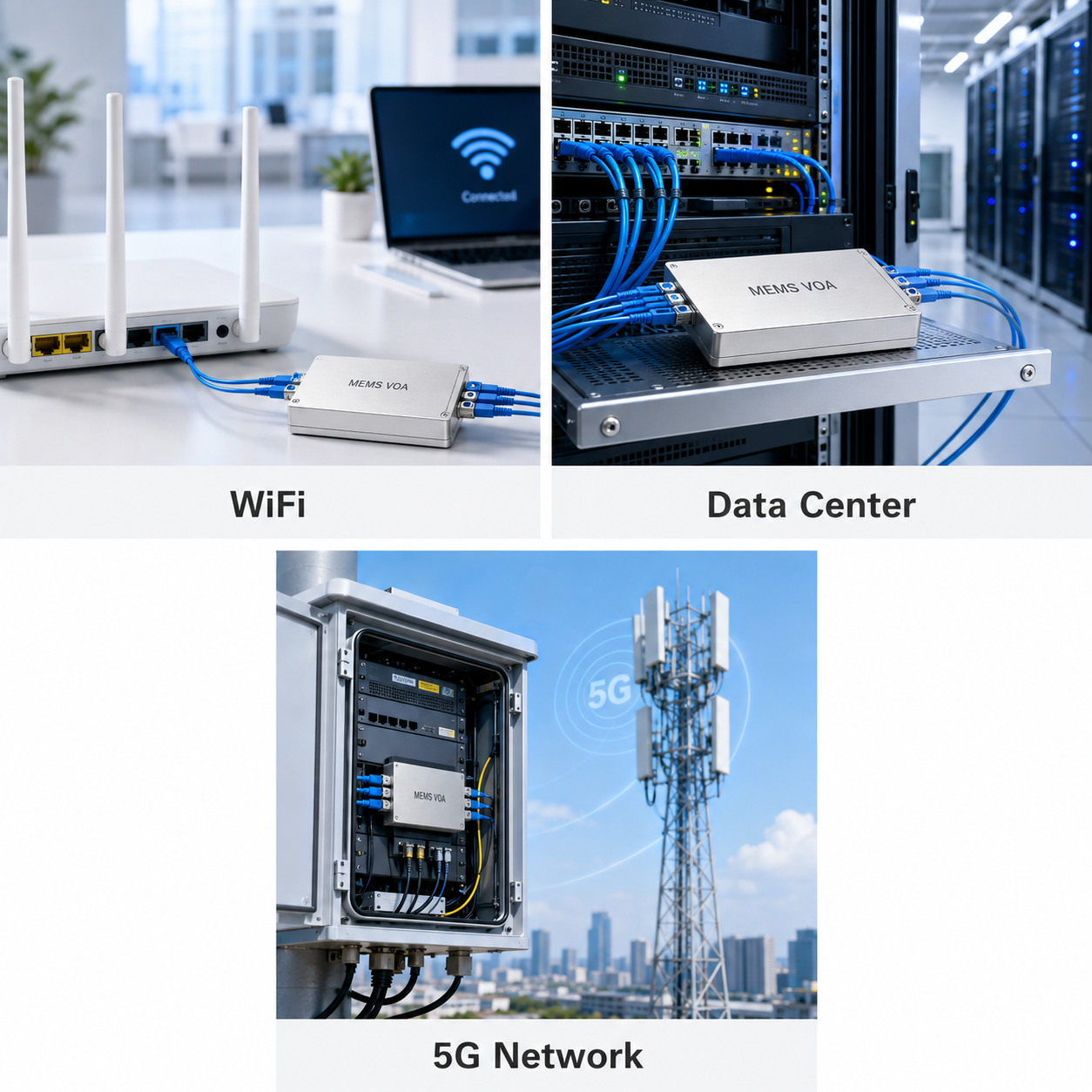 Custom MEMS Variable Optical Attenuator (VOA),Custom MEMS Variable Optical Attenuator VOA Low Insertion Loss Fast Response Optical Power Control Device for Fiber Optic Systems