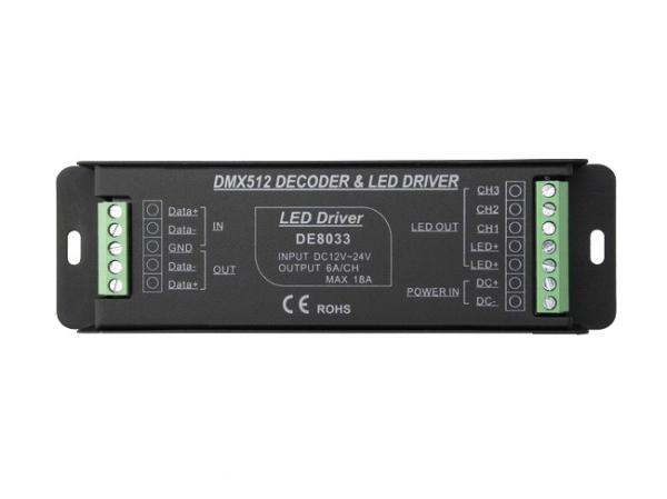 Black Pixels LED DMX512 Decoder 3 Channels Stage / LED RGB Digital Dipswitch Address