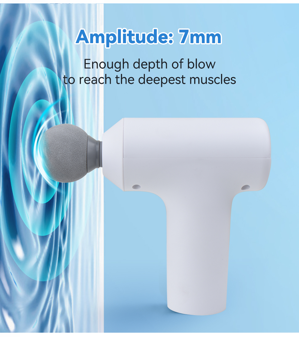 Mini Massage Gun Fascial Gun Massager Pocket Size White Deep Tissue Massager Gun for Muscle Relaxation