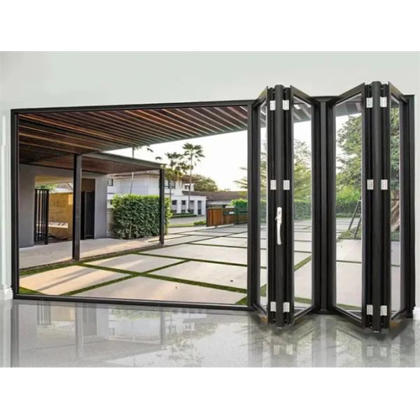 Алюминиевые двери с двухслойными крыльцами и стеклянными дверцами