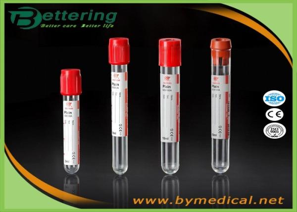 Disposable vacuum blood collection tube plain tube with red cap blood sampling collecting tube
