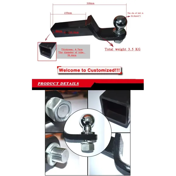 Parte del remolque de acero al carbono 2 pulgadas de bola de remolque electroplacada