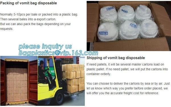 disposable portable medical emesis bags,Disposal waterproof airsickness plastic vomit emesis bag,Pack of 50 Emesis Bag,