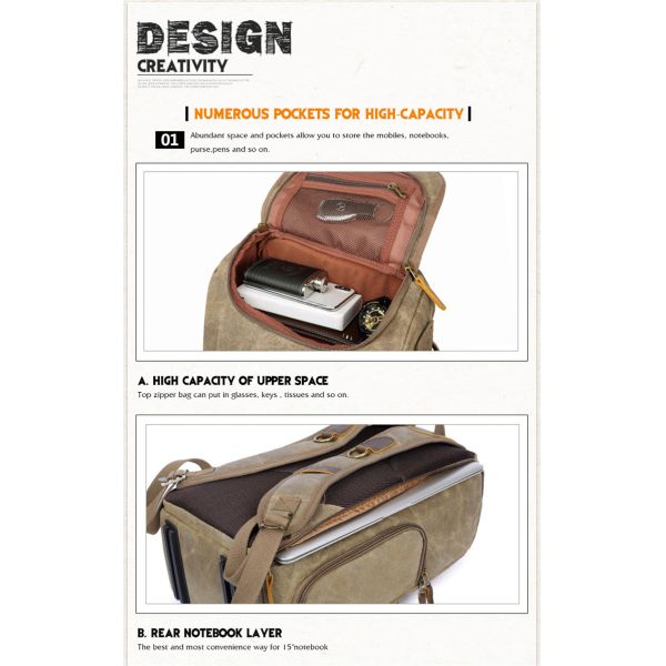 Eco-friendly Customized Logo Camera Bag Backpack for DSLR and Laptop in Customized Color