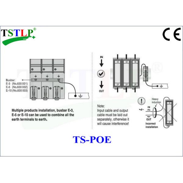 48v Power Line Lightning Surge Protector 5v Signal Line POE Protection