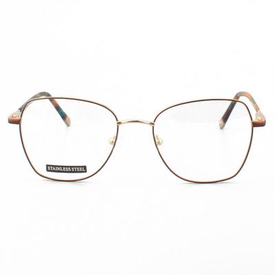 Quadro ótico do metal de aço inoxidável do Eyewear do polígono para mulheres