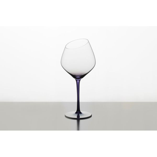 Lead Free 550ml Glass Drinking Goblets 19 Ounce Angled Iridescent Wine Glasses
