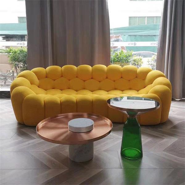 Sala de visitas Sofa Couch Green Bubble secional de veludo de 2 Seater grande