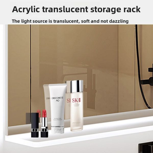 Modern Apartment & Hotel Bathroom Mirrored Undershelf with Touch Switch IP44 Rated Convenient Under-Mirror Access for Storage