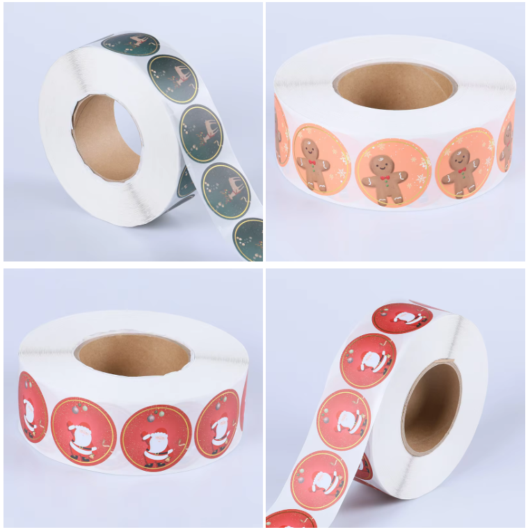 Strong Adhesion Matte Roll Stock Film Packaging Paper Circle Custom Roll Labels