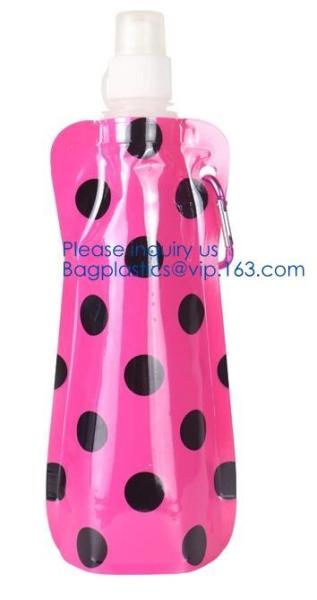 Solid Flexible Water Bottle Carabiner, Foldable Water Bottles Water Pouch Flexible - Reusable Travel Water Bottle