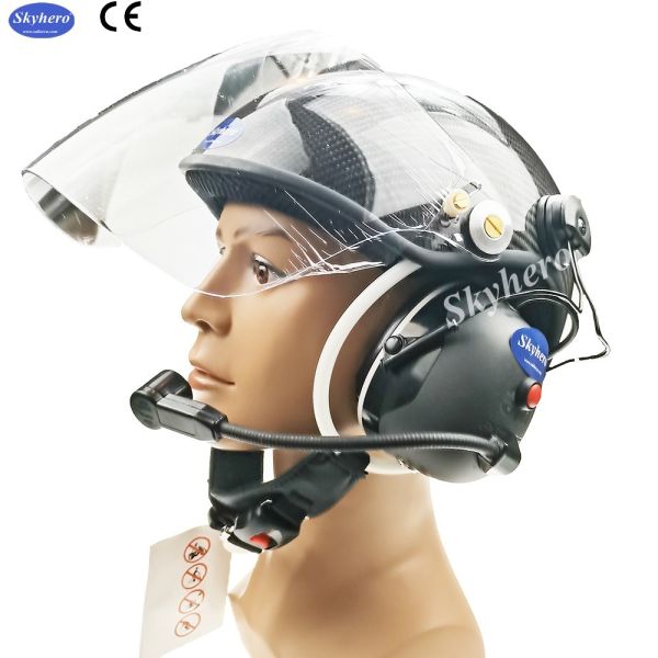Carbon fiber Paramotor helmet PPG helmet with high noise cancel headset EN966