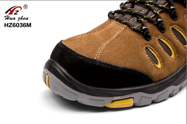 Men Brown Durable Composite Safety Shoes CE Approved For Industrial Workers