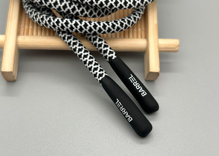 Круг подгонял шнур Drawstring 5mm с концом силикона и напечатанным логотипом
