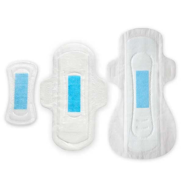 Пусковые площадки хлопка прокладки санитарных пусковых площадок обломока аниона женщин голубые печатая органические ультра тонкие