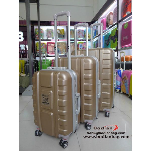 latest new type abs luggage sets with aluminum frame super light weight