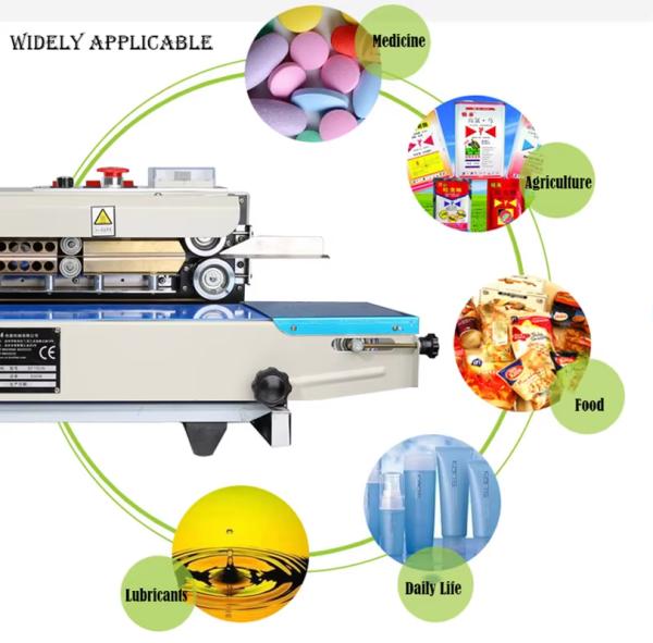 Hipac FRD1000W Electric Band Sealer with 0-18m/min Sealing Speed 220V Power Supply and Adjustable Temperature for Beverage Packaging