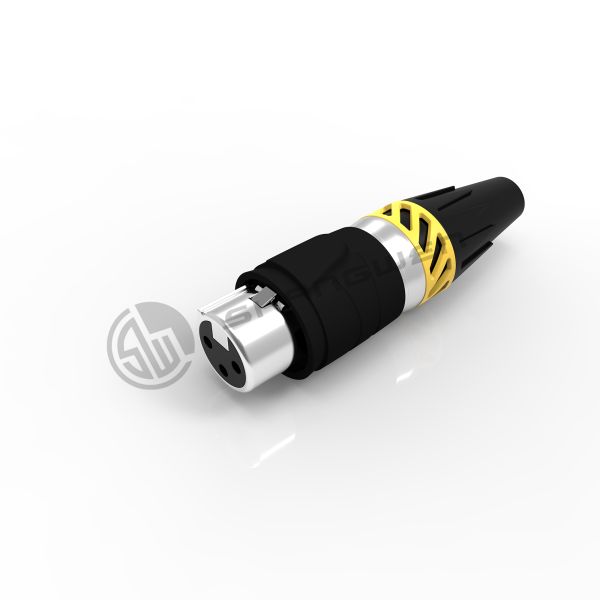 16A Conector XLR de fio 3 pines Ip65 resistente à água
